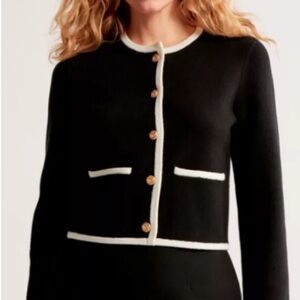 Abercrombie & Fitch Black Sweater with White Accents